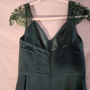 JJs House Green Ruched Sequin Gown for Cocktail